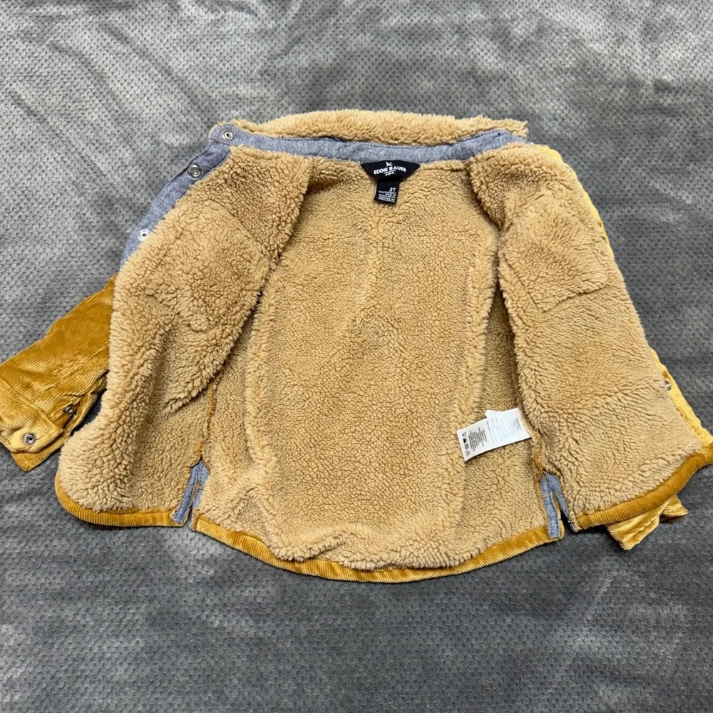 Eddie Bauer Kids 2T Corduroy Sherpa Lined Jacket Mustard Yellow EBY24964‎